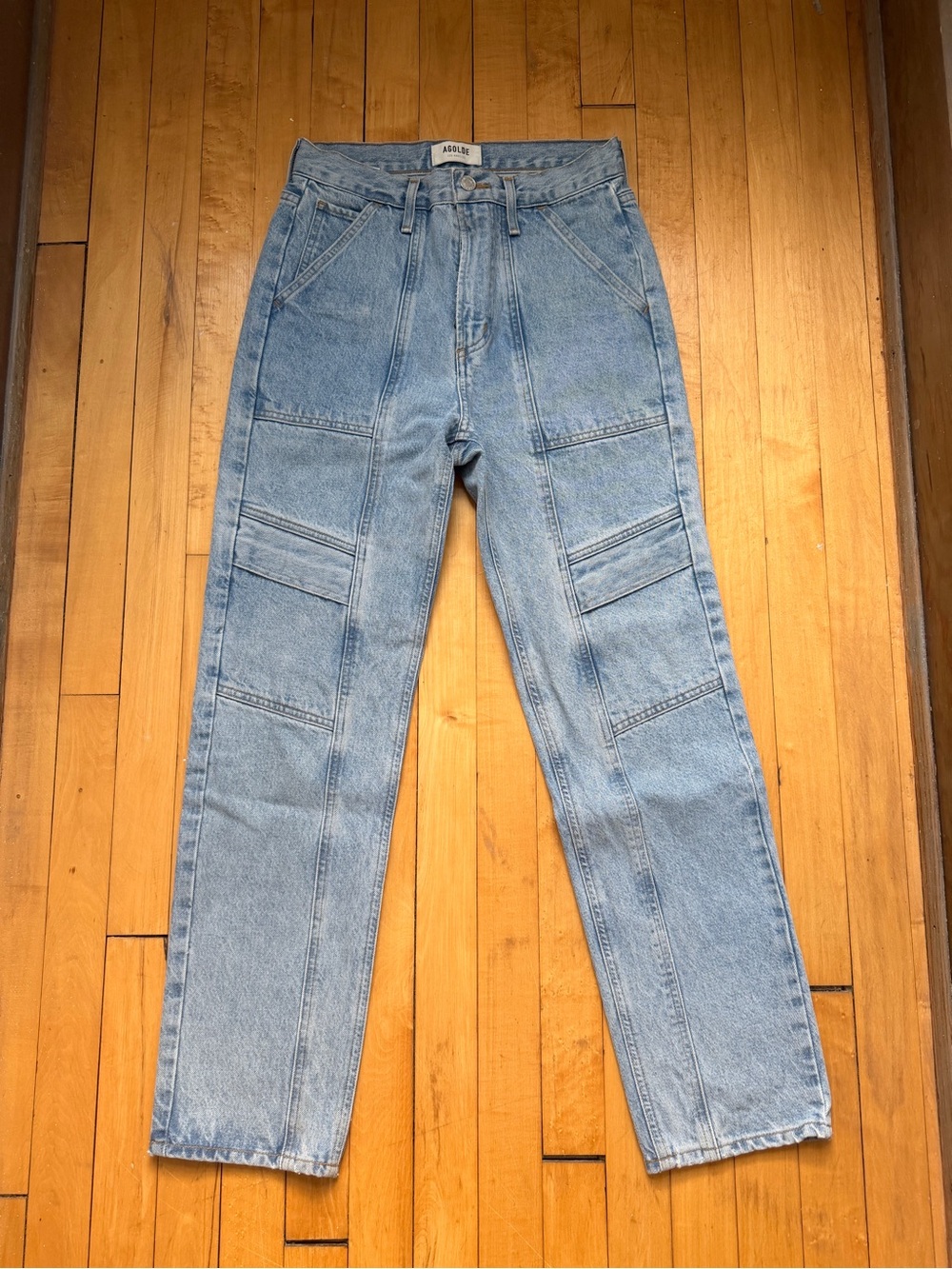 Agolde Light Blue High-Rise Denim Pants